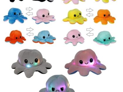 Omkeerbare Emotie octopus met led licht