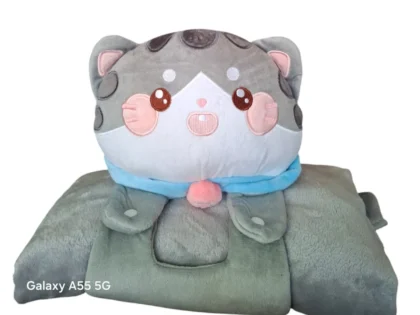 Grijze kat knuffel deken