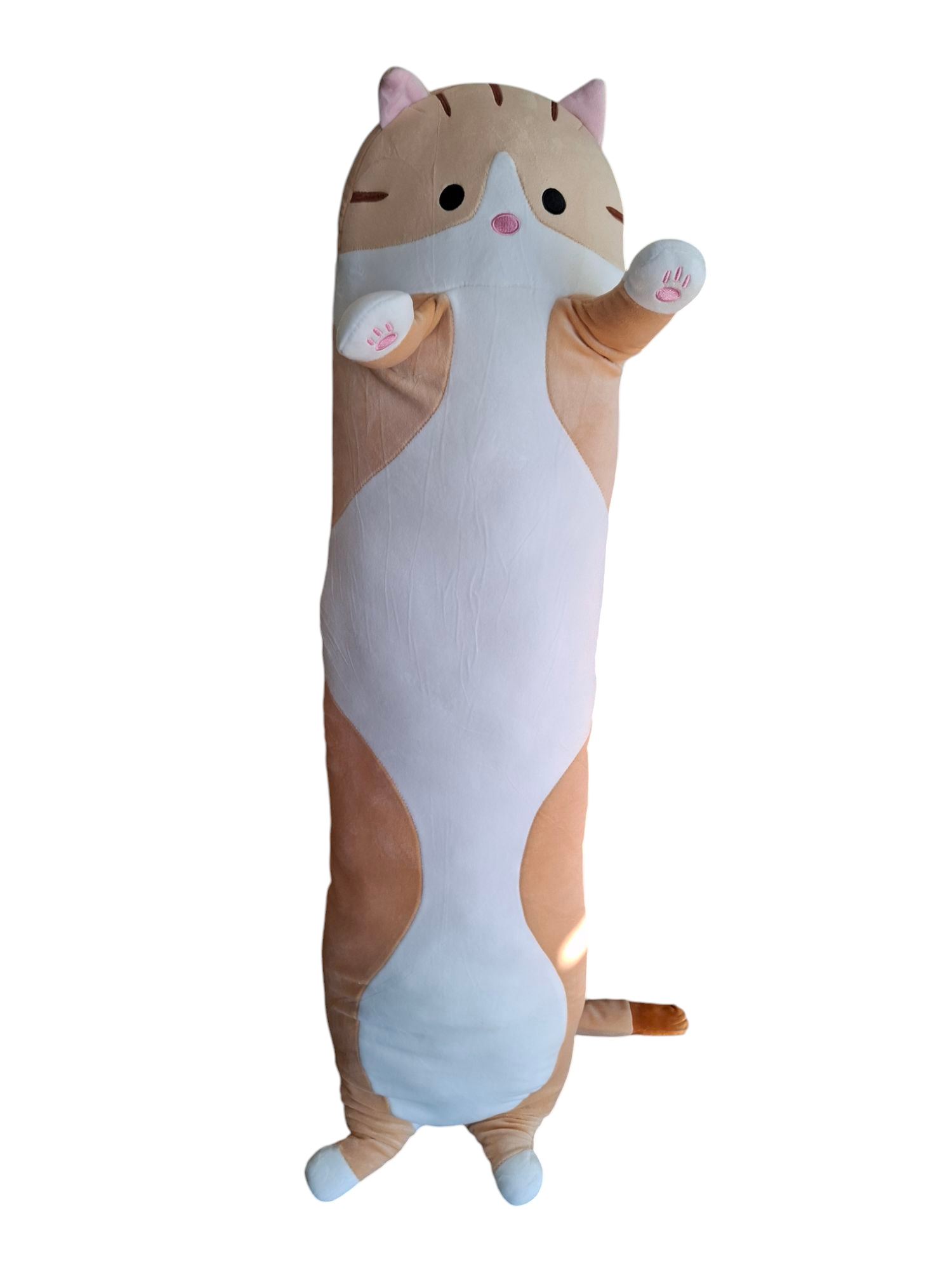 Geel/Bruine knuffel kussen kat 100cm